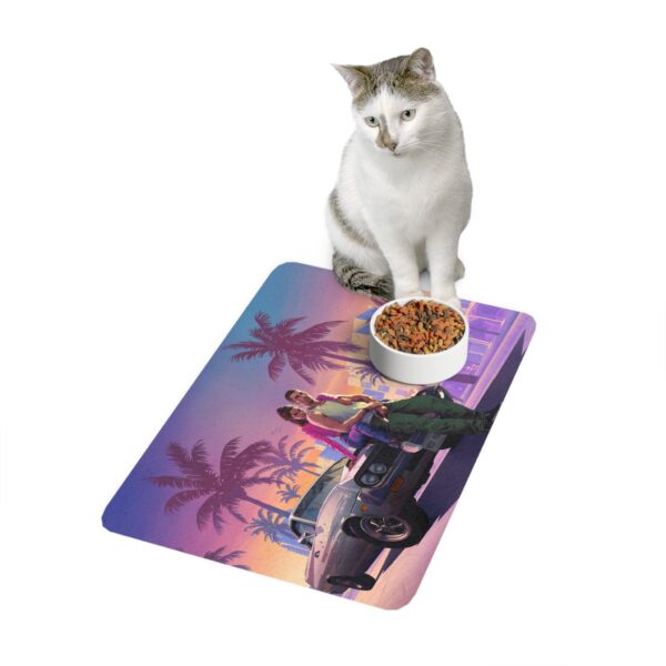 Retro Palm Paradise Pet Food Mat - 12x18