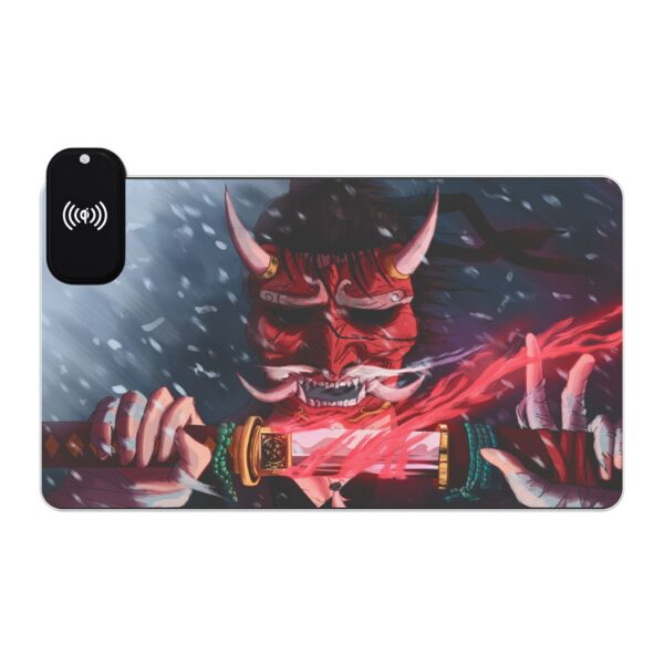 LED Gaming Mouse Pad with Wireless Charging - Samurai Design