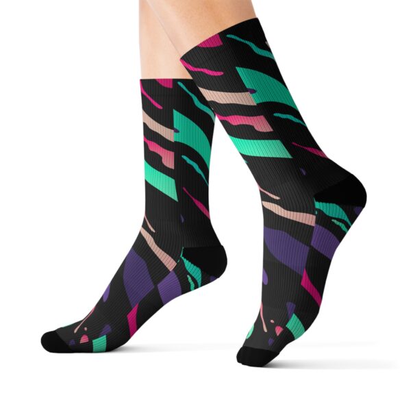 Bold Patterned Sublimation Socks for Stylish Comfort