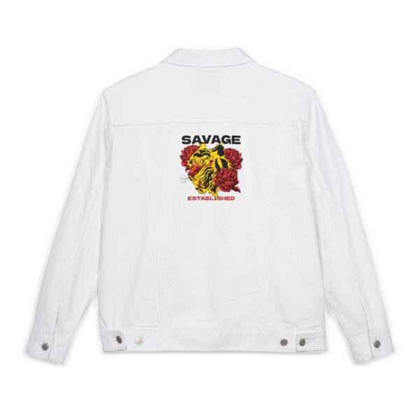 Savage Embroidered Unisex Denim Jacket, Trendy Casual Wear, Unique Gift for Fashion Lovers, Summer Style, Streetwear