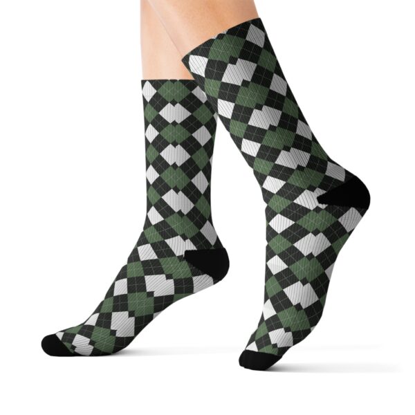 Checkered Pattern Sublimation Socks for Comfort and Style